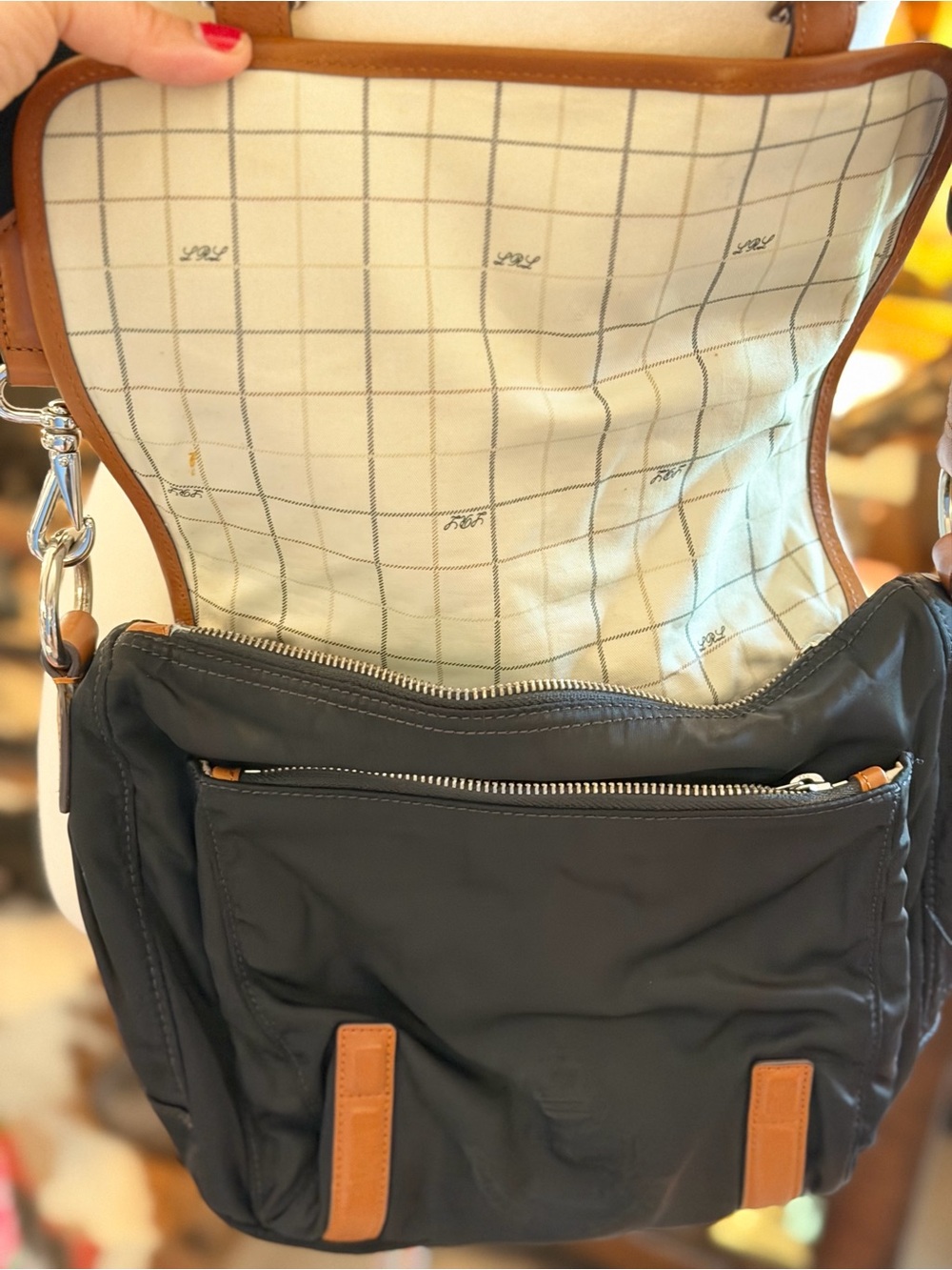 EUC Ralph Lauren Women’s Black and Brown Crossbody Messenger Bag. Like new! - Picture 3 of 8